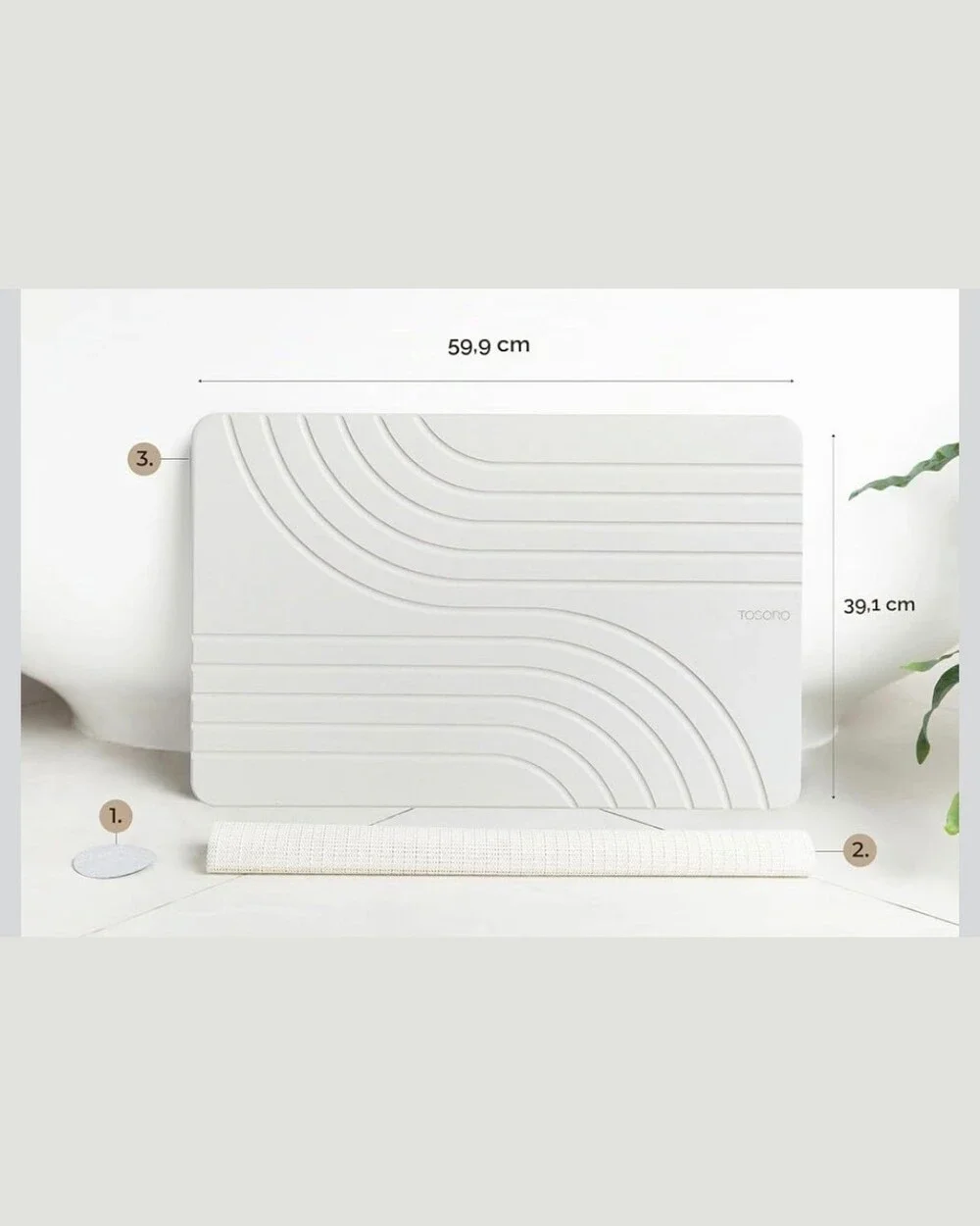 TOSORO Stone Bath Mat Flow Sandstone 23.5